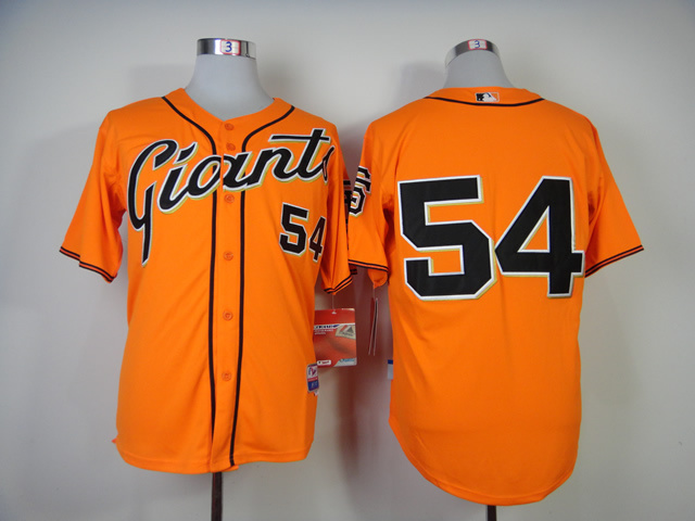 Men San Francisco Giants #54 Romo Orange MLB Jerseys